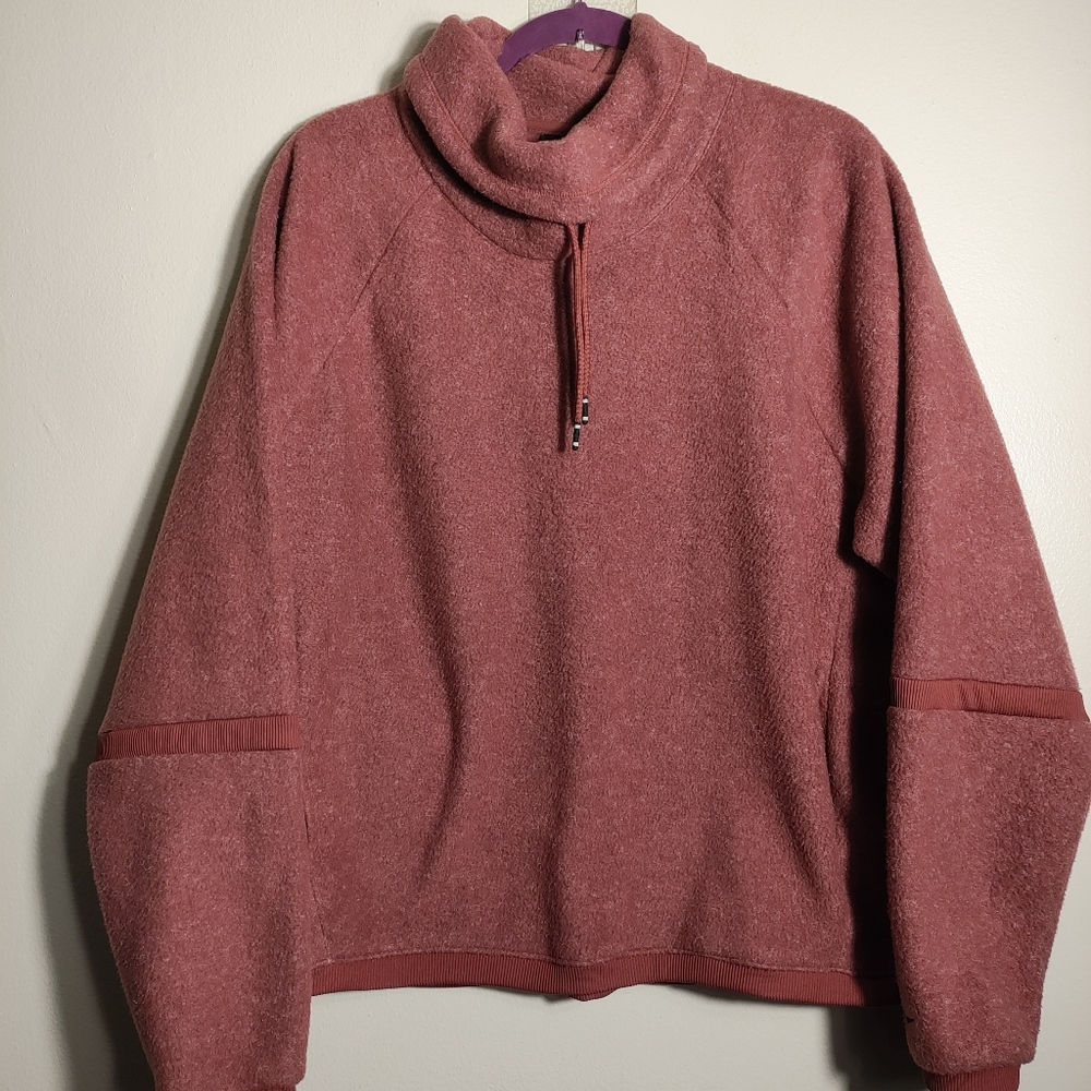 Nike Thermal Fleece Cowl Neck Sweatshirt Women's Long Ssleeve Pink Size Large